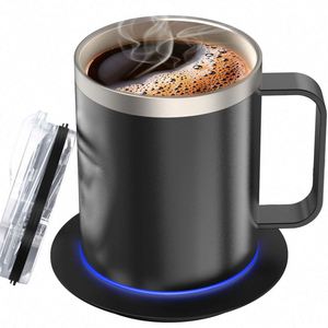 <b>Smart</b> <b>Electronic</b> Heated Mini Double-Layer 18/8 Stainless Steel Mug Warmer USB Charging Button Control Eco-Friendly - Product Image 1