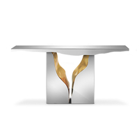 Table de console blanche en bois français avec tiroirs, grand rangement, couloir élégant, dernière collection 2022