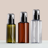 Penjualan terlaris 100ml 4oz 120 150ml 5oz 200ml botol pompa Lotion semprot plastik Pet hijau Amber bening dengan pompa hitam emas