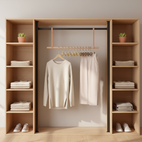 Vente chaude usine : Cintres en bois avec pince métallique pour pantalons, jupes, jeans, lingerie enfant, robes, soutiens-gorge et vêtements