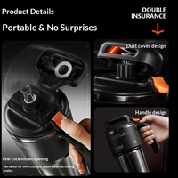 Grand gobelet isotherme 1000 ml avec couvercle à ouverture rapide, bouteille d'eau en acier inoxydable pour porte-gobelet de voiture/bureau, 12h pour boissons chaudes ou froides