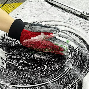 Yeni tasarım 2 in 1 mikrofiber araba yıkama eldiveni araba temizleme yıkama Mitt lastik yıkama eldiven - Product Image 2