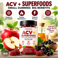 Gummies au vinaigre de cidre naturel enrichies en Açaï et en Vitamine B12 – Complément quotidien pour la santé intestinale et un métabolisme équilibré
