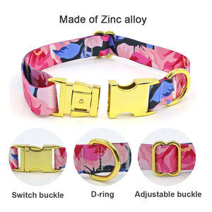 Collier pour chien avec logo personnalisé, motif géométrique, fermeture à boucle en polyester réglable, style moderne pour chiens, toutes saisons - Product Image 3