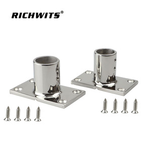 RICHWITS Stainless Steel 90 Degree Square Tube Mount <b>Bracket</b> For Marine Hardware Yacht Railing Base - Product Image 2