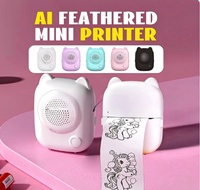 Printer Thermal Mini AI Voice Image Text M8 Baru untuk Lintas Negara, Portabel Nirkabel dengan Baterai 1200mAh Terpasang, Ukuran 57x25mm, Tersedia