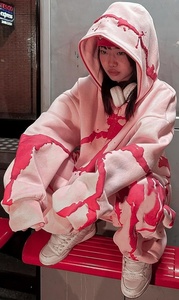 ชุดวอร์มสองชิ้นมีฮู้ดสำหรับผู้ชายชุดออกกำลังกายกางเกงวิ่งสีพื้นพิมพ์โลโก้ได้ตามต้องการ - Product Image 6