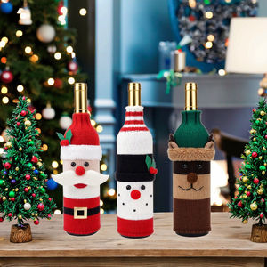 Santa Claus Muñeco de nieve Reno Elementos Cenas de Navidad adecuadas Reuniones familiares Christmasthemed Cubiertas para botellas de vino - Product Image 4