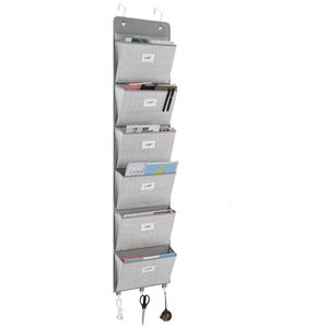 Wall Mount Over the Door Hanging <b>File</b> Organizer 6 Pockets Office Versatile <b>Storage</b> Document Organizer Holder for Office School - Product Image 1