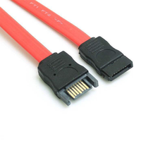 Kabel Ekstensi Datar PVC SATA 3.0 7-Pin Male Female Kecepatan Tinggi Ramah Lingkungan 50CM Konduktor CCA Konektor Hard Drive Komputer