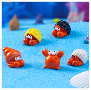 โมเดลปูเสฉวนเรซิ่นขนาดเล็กน่ารัก รูปสัตว์ทะเล 3 มิติ ของเล่นเด็ก ของตกแต่งตู้ปลา ของขวัญคริสต์มาส วาดด้วยมือ - Product Image 3