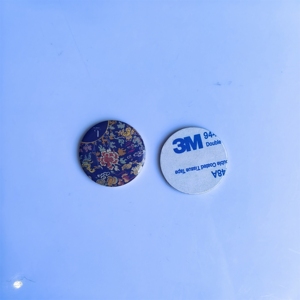 GSC 13.56MHz RFID NFC Circular PVC Sticker <b>Card</b> with 25mm round and 30mm Anti-Metal Layer for Mobile Phones and Hotel Use - Product Image 3