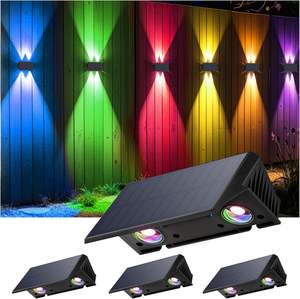 Lampes solaires murales LED pour jardin, étanches IP65, avec capteur de lumière et contrôle de la luminosité, 2025 - Product Image 1