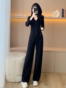 <span class=keywords><strong>Ensemble</strong></span> de vêtements de sport décontractés pour femmes, uni, manches longues, style <span class=keywords><strong>chic</strong></span> occidental, look jeune et tendance - Product Image 5