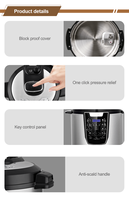 Appareils de cuisine, autocuiseur électrique programmable, ustensiles de cuisine personnalisables, OEM/ODM, 5L6L, cuve extérieure en acier inoxydable, numérique