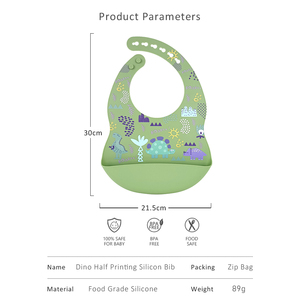 Bavoirs pour bébé en silicone à logo privé personnalisés marque personnalisée BAS quantité minimale de commande design coloré OEM ODM prix d'usine bavoir étanche pour enfants - Product Image 2