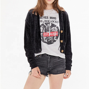 Cardigan tricoté à col v en Polyester pour femmes, sweat-shirt - Product Image 4