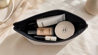 Pochette cosmétique en toile de lin avec logo personnalisé, fermeture éclair, trousse de maquillage, trousse de toilette de voyage