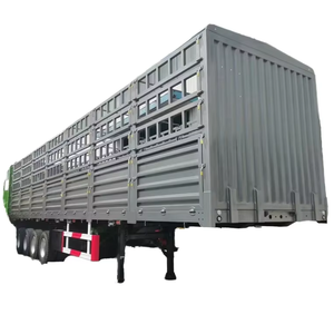 Semirremolque de plataforma con vallas para transporte de animales, 3 ejes, 80 toneladas, precio de fábrica - Product Image 4