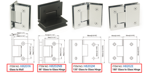 Charnières de <span class=keywords><strong>porte</strong></span> de douche en verre sans cadre avec vis dissimulées polies chromées et plaque de couverture, charnières de douche à ouverture à 180 degrés - Product Image 3