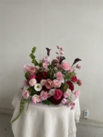 Boule de fleurs personnalisée rose pastel, bleue et jaune, faite à la main, centre de table floral en soie 5D pour mariage, douche nuptiale et fête d'anniversaire