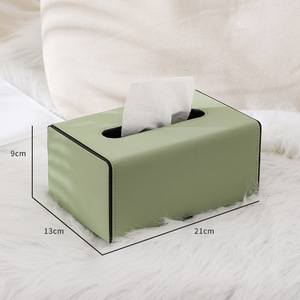 Boîte à mouchoirs pour la maison, le salon, les restaurants, les hôtels et l'usage commercial ; boîte à mouchoirs en cuir luxueuse et haut de gamme ; imprimable. - Product Image 1