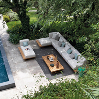 Foshan OUTARTS - Mobilier de jardin en teck haut de gamme pour hôtel - Ensemble de canapés de jardin en teck pour l'extérieur avec coussins