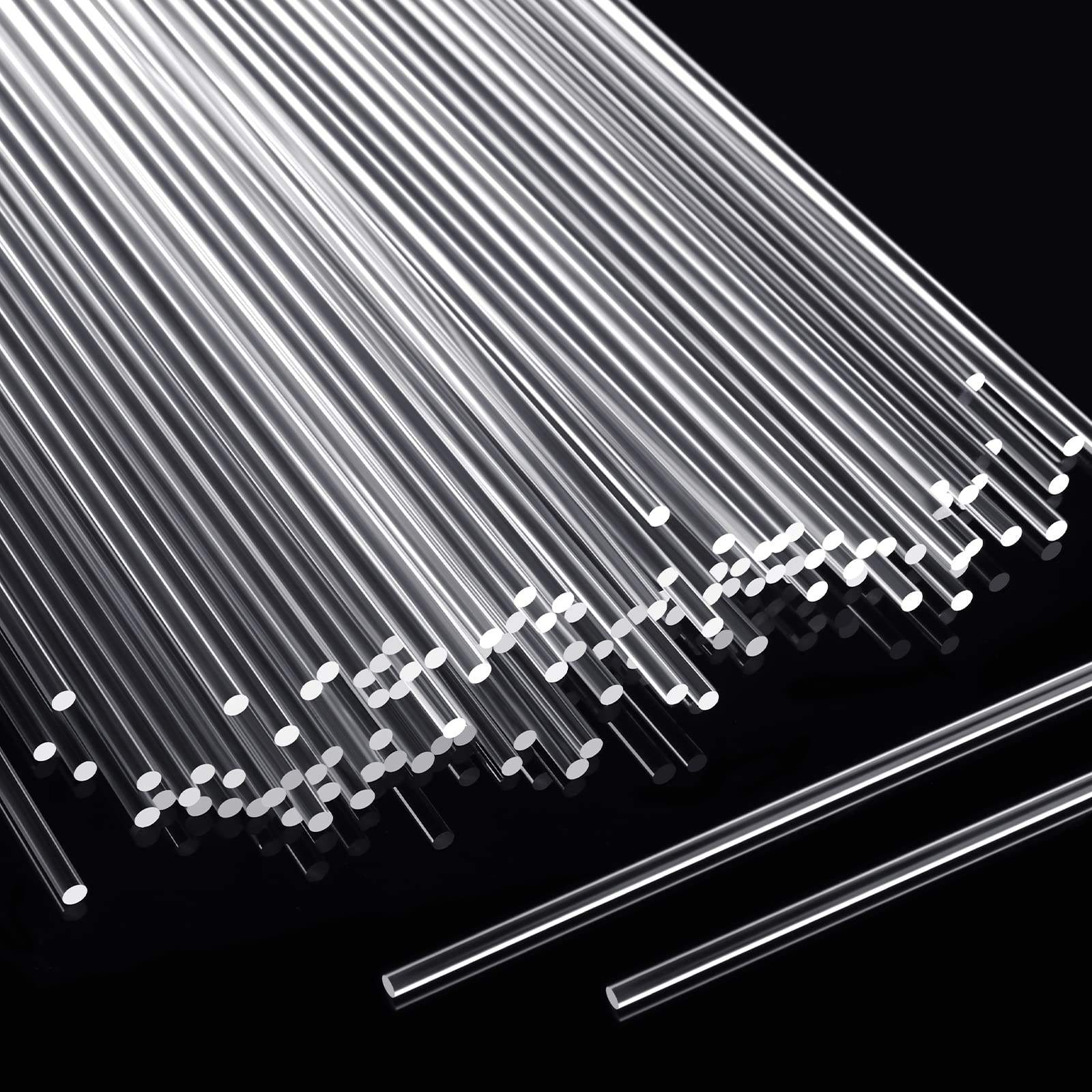 Sourcing Map Acrylic Round Rod,1/4 Inch Diameter 10 Inch Length,Straight Light Blue Line,Solid Plastic PMMA Bar Stick 2pcs