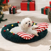 Coussin pour animaux de compagnie en peluche douce pour l'hiver et Noël, idéal pour chiens et chats, décoration de fêtes