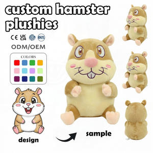 Peluches personnalisées, faible MOQ, mini hamster et ours en peluche avec <span class=keywords><strong>logo</strong></span>, tasse à café Be Fix en tissu de coton, pour anniversaire - Product Image 1