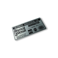Stiker Logo logam papan nama aluminium kustom kualitas tinggi pelat logam Label aluminium dengan perekat