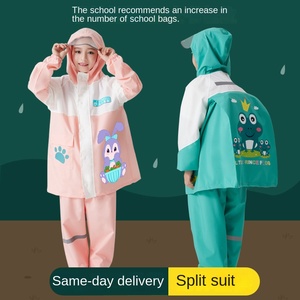 Impermeabile per bambini Poncho <span class=keywords><strong>pioggia</strong></span> completo corpo in poliestere stile cartone animato impermeabile <span class=keywords><strong>Set</strong></span> impermeabile per ragazzi ragazze scuola primaria studenti <span class=keywords><strong>pioggia</strong></span> attrezzi - Product Image 2