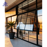 Ventana de Aluminio con Doble Acristalamiento Templado, Estilo Vintage Francés, Diseño de Rejilla Negra Personalizada, Estándar Australiano