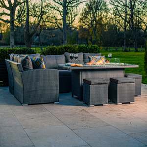 Ensemble Canapé de Repas Imperméable d'Extérieur en Rotin <span class=keywords><strong>avec</strong></span> <span class=keywords><strong>Table</strong></span> Brasero Barbecue, Mobilier de <span class=keywords><strong>Jardin</strong></span> en Osier, Salon de <span class=keywords><strong>Jardin</strong></span> <span class=keywords><strong>avec</strong></span> Bancs - Product Image 6