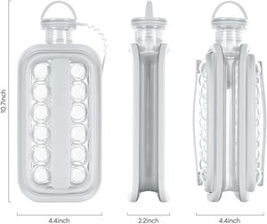 Botella de Plástico para Hacer Cubitos de Hielo, Botella para Agua, Bandejas Esféricas para Cubitos de Hielo Frío, 17 Bandejas para Cubitos de Hielo - Product Image 4