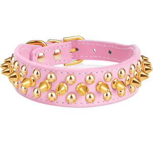 Collier réglable d'extérieur pour chien en cuir PU à pointes avec motif imprimé clouté de champignons Rivet <span class=keywords><strong>Spike</strong></span> décoré de rubans - Product Image 3