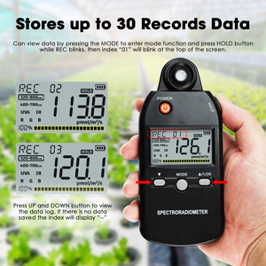 เครื่องวัด GAIN Meter UV IR Light PPFD Spectroradiometer ความแม่นยำสูง สำหรับวิเคราะห์การควบคุมสี 320-800nm สำหรับการเจริญเติบโตของพืช - Product Image 3