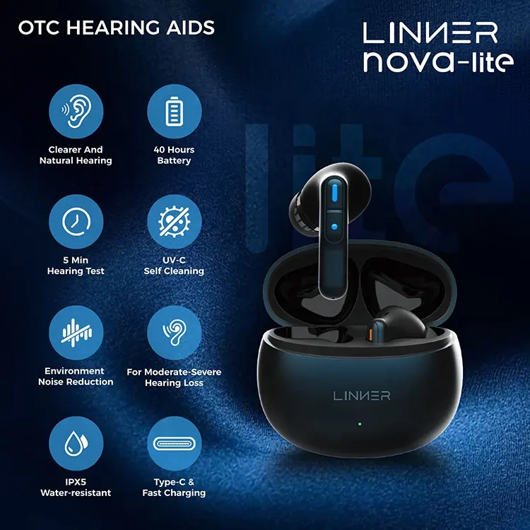 Wholesale new stylish audiphones rechargeable bluetooth wireless hearing aid suitable for mild to moderate deaf people