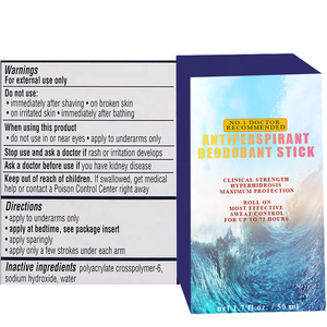 Barra desodorante de protección máxima para hombres, frasco para el sudor con Perfume de alta calidad, <span class=keywords><strong>antitranspirante</strong></span>, hiperhidrosis, fuerza clínica - Product Image 5