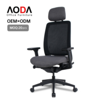 Chaise de bureau AODA pour la maison et le bureau, avec appui-tête en tissu, support lombaire, accoudoirs pivotants, siège, chaise de formation, Silla De Oficina personnalisée