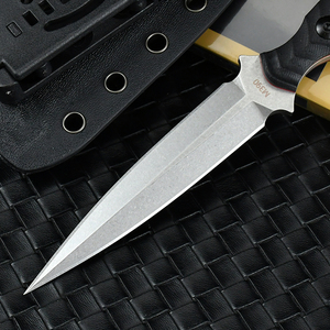 아웃도어 G10 핸들 고정식 칼 D2 강철 블레이드 캠핑 포켓 전술용 사냥 나이프 칼집 포함 - Product Image 3