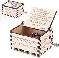 Nouvelle Arrivée - Boîte à Musique en Bois Personnalisée à Manivelle, Gravée au Laser - Style Artisanat Populaire Écologique, 10 Secondes de Durée Sonore
