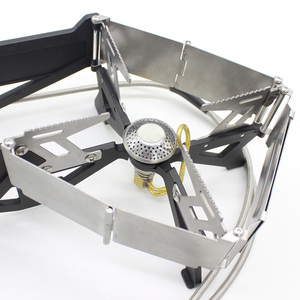 BRSポータブル屋外バックパッキングキャンプハイキングダブルバーナー防風屋外キャンプ折りたたみガスストーブツーリストバーナー - Product Image 3