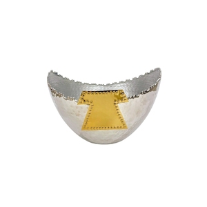 High Quality Irregular Metal <b>Decorative</b> <b>Plate</b> With Gold Inlay Handmade Modern Design For Party FROM INDIA - Product Image 1