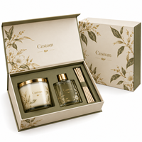 Coffret cadeau de parfum d'ambiance personnalisé, emballage rigide en papier de luxe avec insert pour bougie parfumée, diffuseur à bâtonnets, coffrets cadeaux haut de gamme