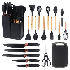 <span class=keywords><strong>Set</strong></span> Sendok dan Spatula Silikon 19 Buah dengan Gagang Kayu, Alat Masak Anti Lengket & Anti Selip, dan Peralatan Dapur - Product Image 6