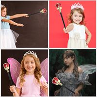 Sceptre en plastique d'Halloween, baguette de roi, de reine ou de princesse, accessoires de cosplay, bâton de fête pour enfants, jouet pour spectacle de festival ou de scène