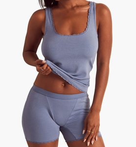 Conjunto de Pijama Deportivo Personalizado con Cuello Cuadrado y Encaje, Transpirable, <span class=keywords><strong>para</strong></span> <span class=keywords><strong>Yoga</strong></span>, Fitness, Gimnasio y Dormir - Product Image 3