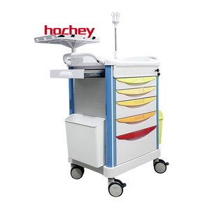 Chariot médical en ABS <span class=keywords><strong>de</strong></span> gros pour hôpital Hochey avec tiroir, roues universelles silencieuses, chariot <span class=keywords><strong>de</strong></span> secours pour hôpital - Product Image 5