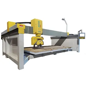 New ICON CNC 5 Axis Bridge Saw Machine Kitchen Countertop Stone Cutting Machinery with Lan Connection and Remote Service System